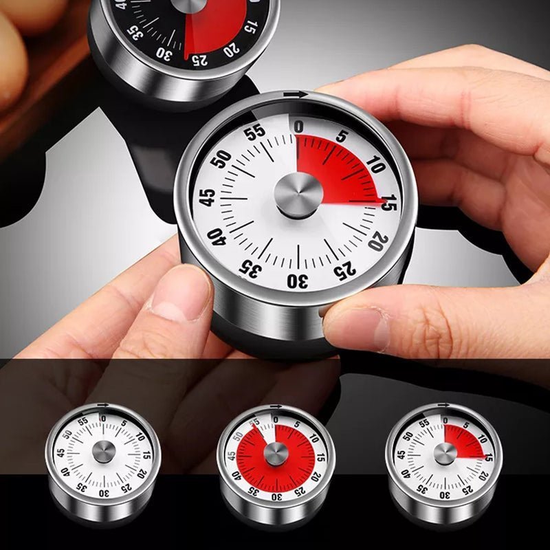 Mechanischer Küchentimer Edelstahl | Magnetische Rückseite ohne Batterien | Präzise Zeitmessung für Küche, Sport und Alltag 4