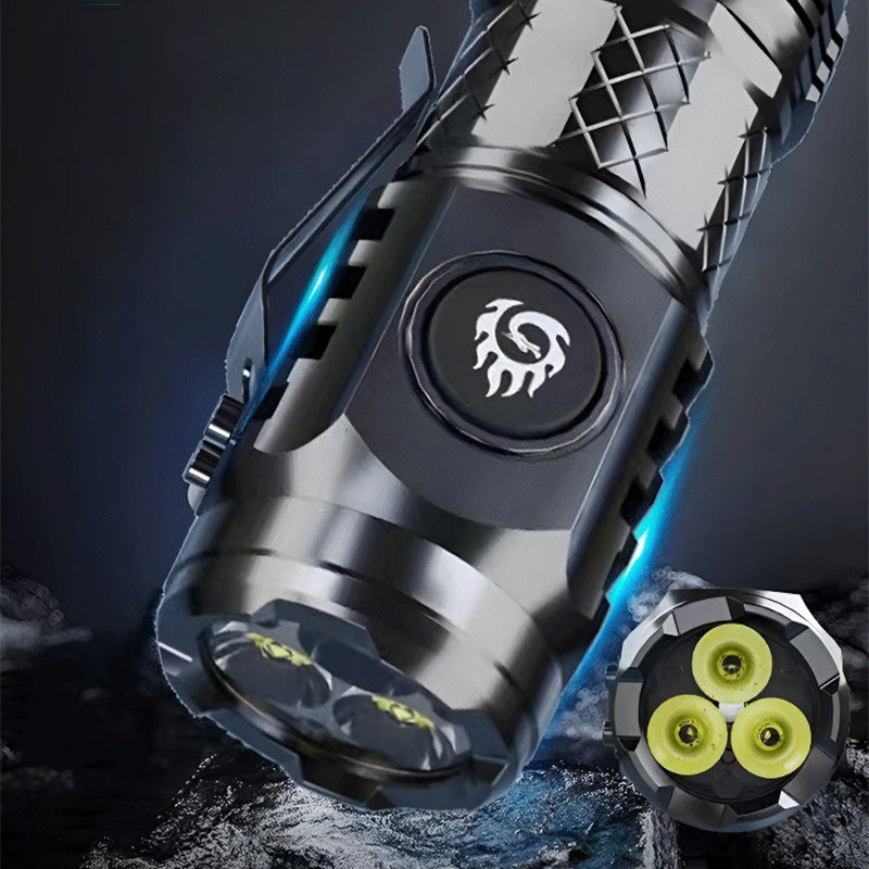 Mini-Taschenlampe LED, 20 W | 5 Modi, Froschauge-Linse, stoßfest | 18350 Lithium-Akku, USB-C Schnellladung, wasserdicht 9