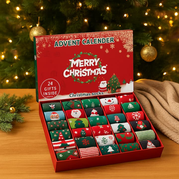Adventskalender Socken Damen | 24 Tage Wohlfühl-Komfort 1