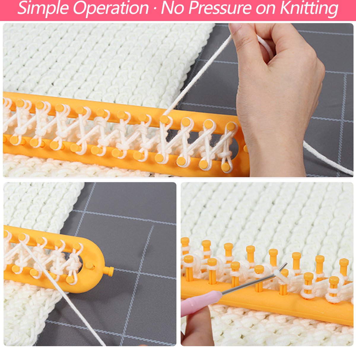Woooly™ – Tragbares nadelloses Strickrahmen-Set
