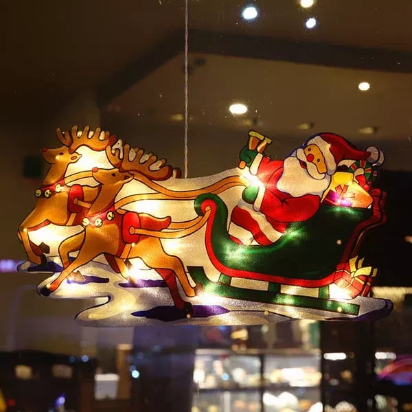 Weihnachts-Lichterkette Silhouette Batteriebetrieben Warmweiß 9