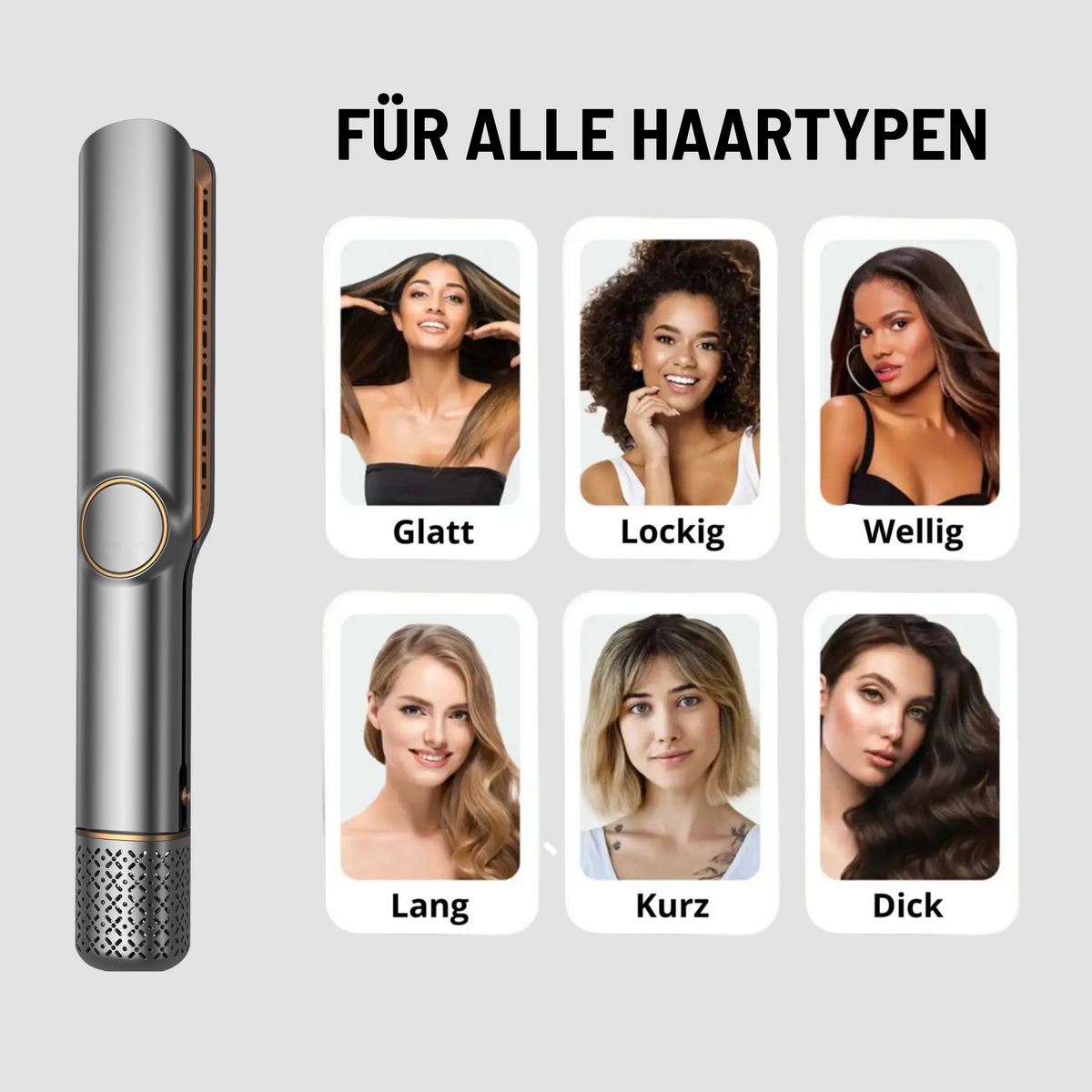 Haarglätter | Elektrisches Styling-Gerät mit Griff und Ein/Aus-Schalter | Für glattes Haar im Alltag zuhause und unterwegs 7