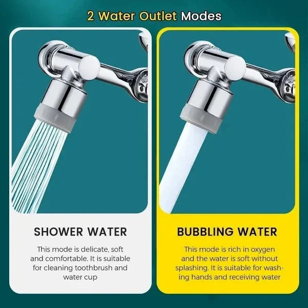 Wasserhahnaufsatz aus Messing | 1080 Grad drehbar, 4-fach Filter, Antitropf-Dichtung | Ideal für Küche und Bad