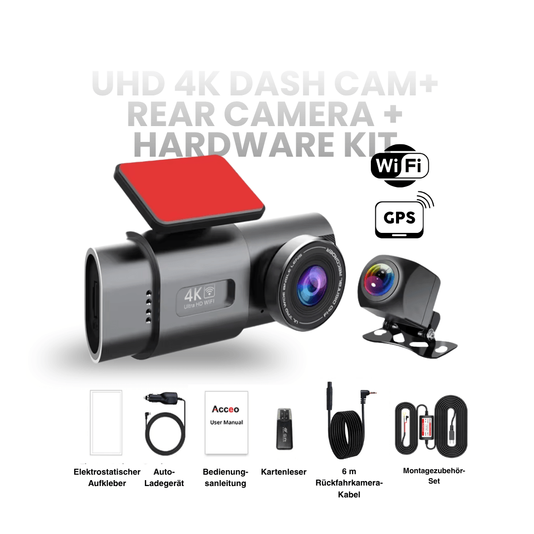 4K Dashcam mit Nachtsicht & Doppelkamera | WLAN, GPS, G-Sensor & 24H Parküberwachung | Front 4K, Heck 1080p, Loop-Recording 22