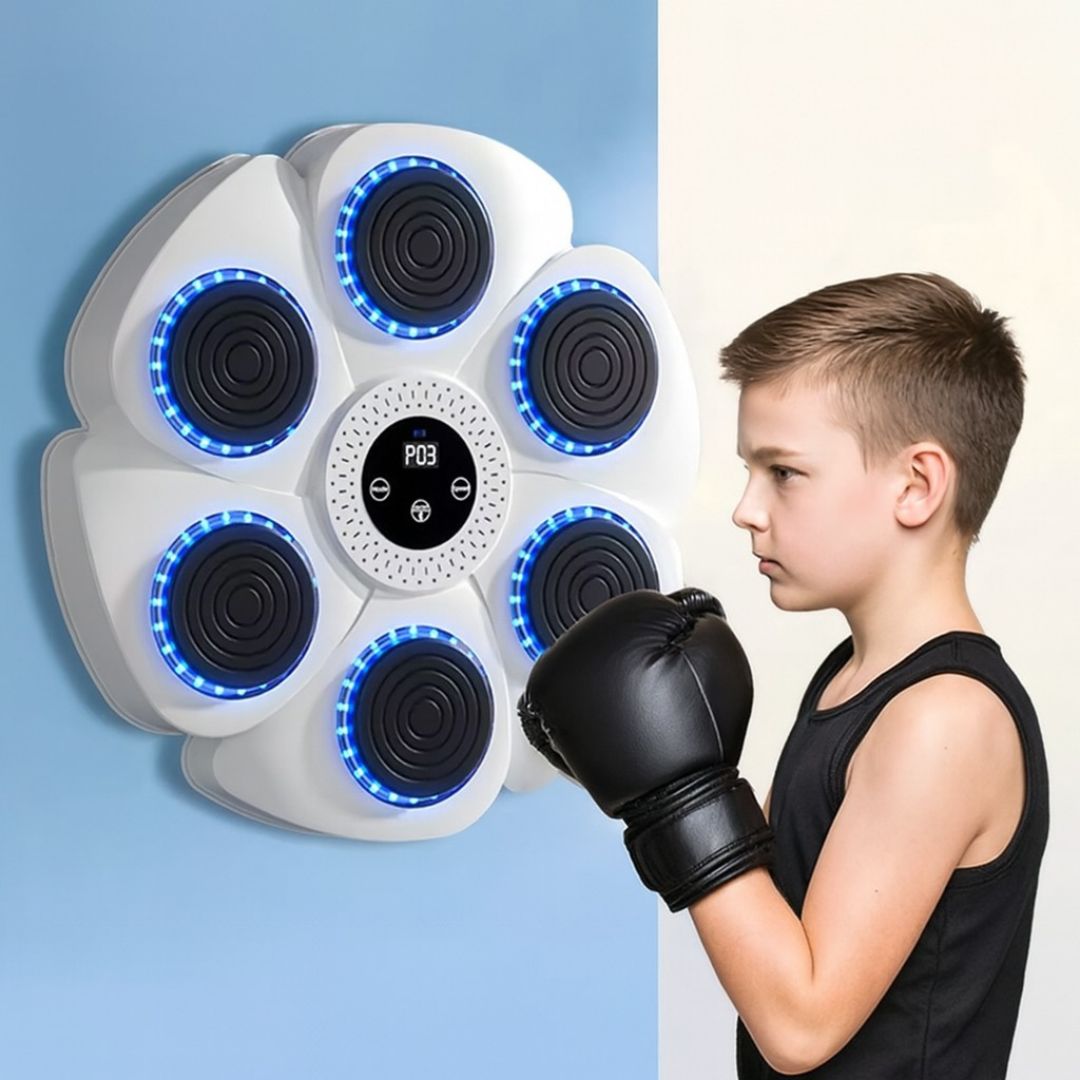 Boxtrainer für Kinder Wandmontage | LED-Licht, Sound & Bluetooth-Musik | Robuste Struktur mit weicher Oberfläche 2