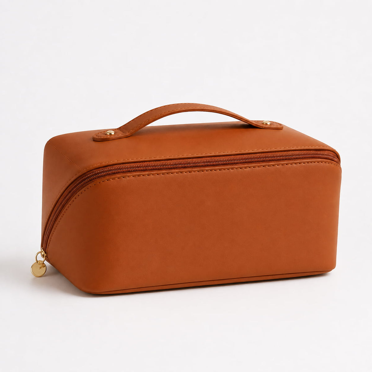 Kosmetiktasche Kunstleder mit 5 Fächern | 23,5x11x10,5 cm, wasserabweisend | Erhältlich in Rosa, Braun, Schwarz, Creme 10