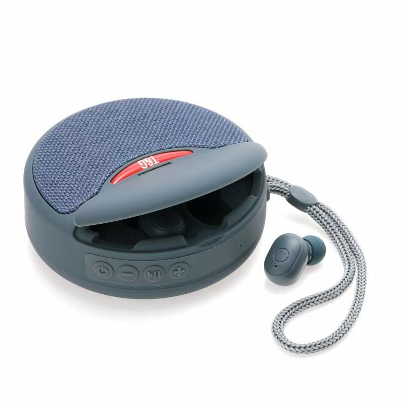 2-in-1 Bluetooth Lautsprecher mit Ohrhörern 2-in-1 | Dual-Power-Subwoofer & FM-Radio | Freisprechfunktion, Telefonständer 10