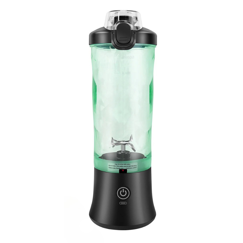 Tragbarer Mixer & Entsafter 2in1 | 600 ml Becher, 6 Edelstahlklingen, 18000 U/min | USB-Akku mit 12 LED-Anzeige 1