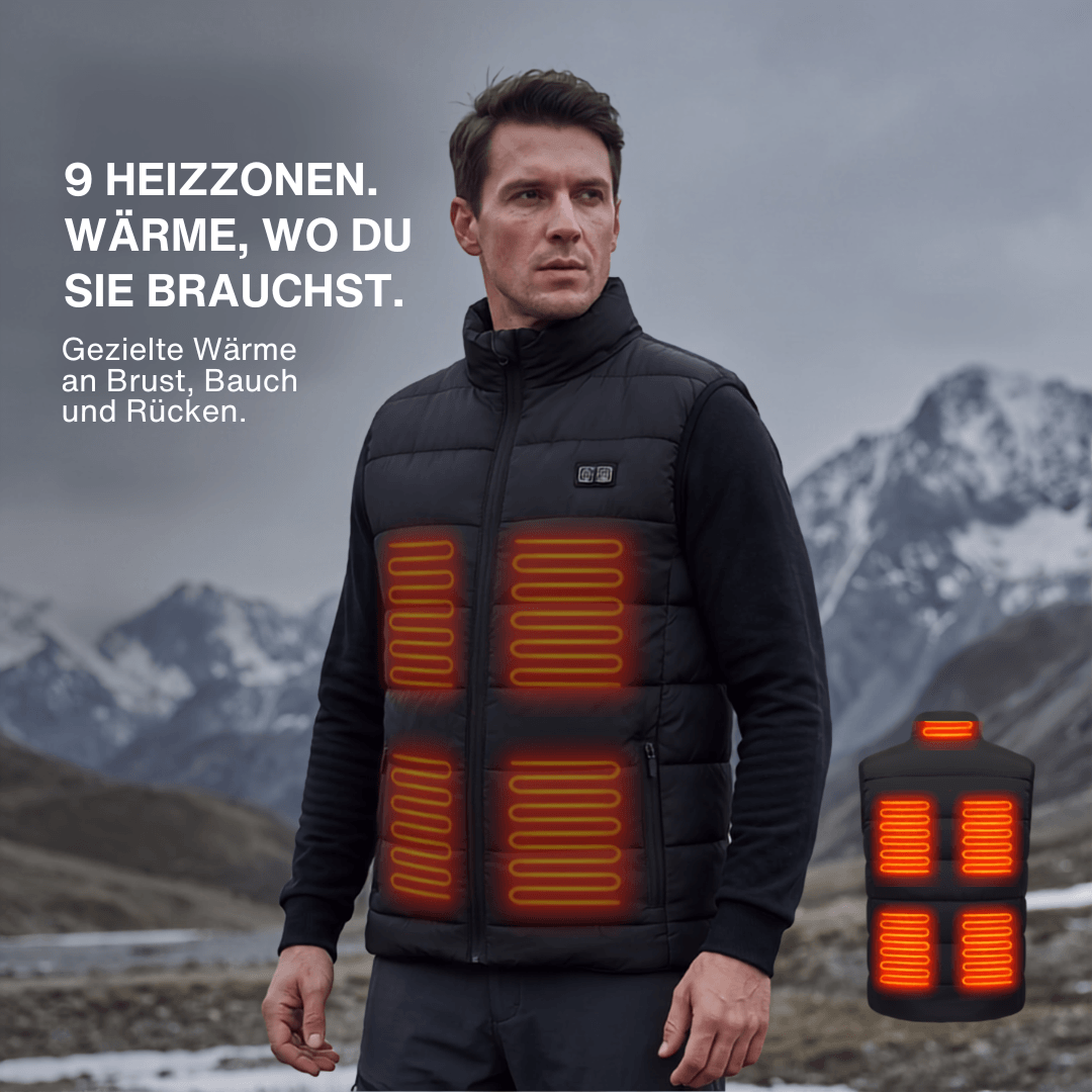Beheizte Weste Herren | 9 Heizzonen & USB-Betrieben 6