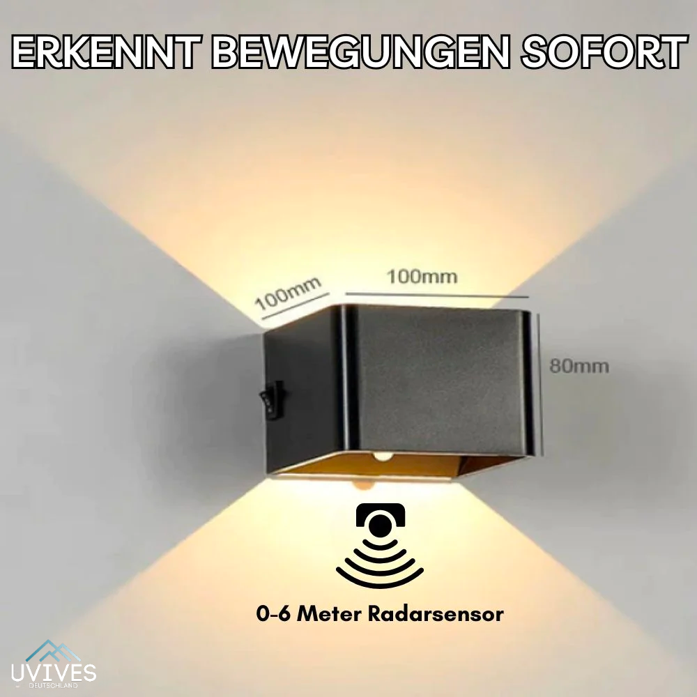 Kabellose Wandlampe mit Bewegungssensor | USB-Aufladbar, 3 Modi, Würfel-Design | Bis zu 60 Tage Akkulaufzeit ohne Kabel 4
