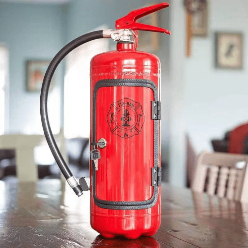 Feuerlöscher Mini-Bar Metall | Abschließbar mit Schlüssel oder Riegel | Ausgefallenes Geschenk für Herren zum Geburtstag 9