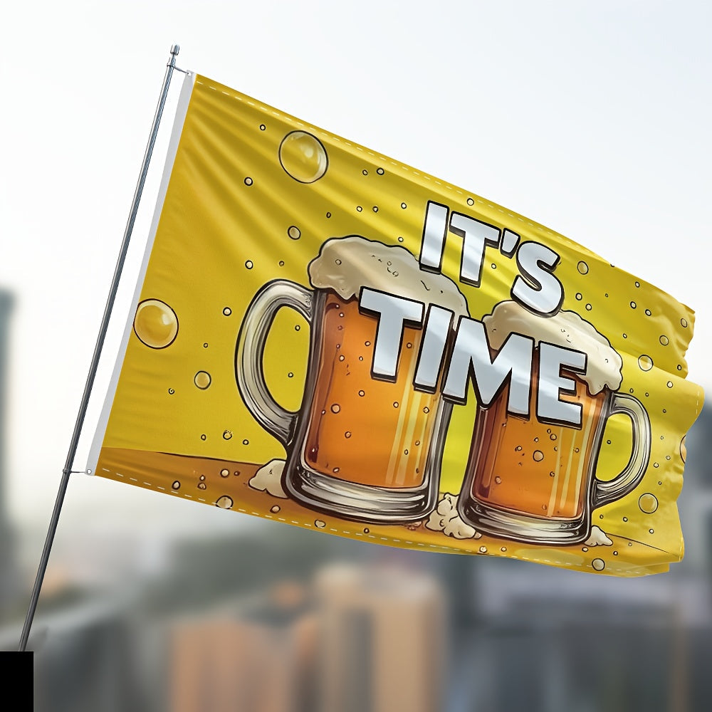 Oktoberfest Deko-Flagge Bierkrug-Motiv | Wetterfeste Polyester-Flagge mit Ösen | Für Garten, Balkon, Pub und Partyraum 5