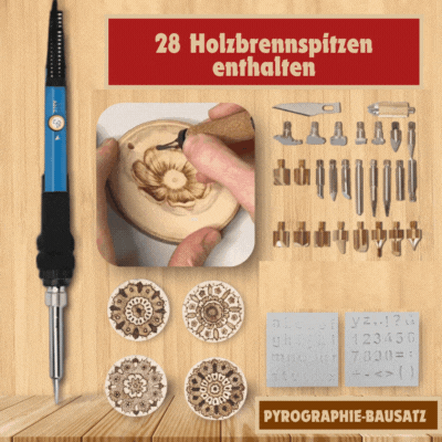 PyroCraft Pro™ - Pyrographie-Bausatz - Heute mit 28 Anhängen gratis!
