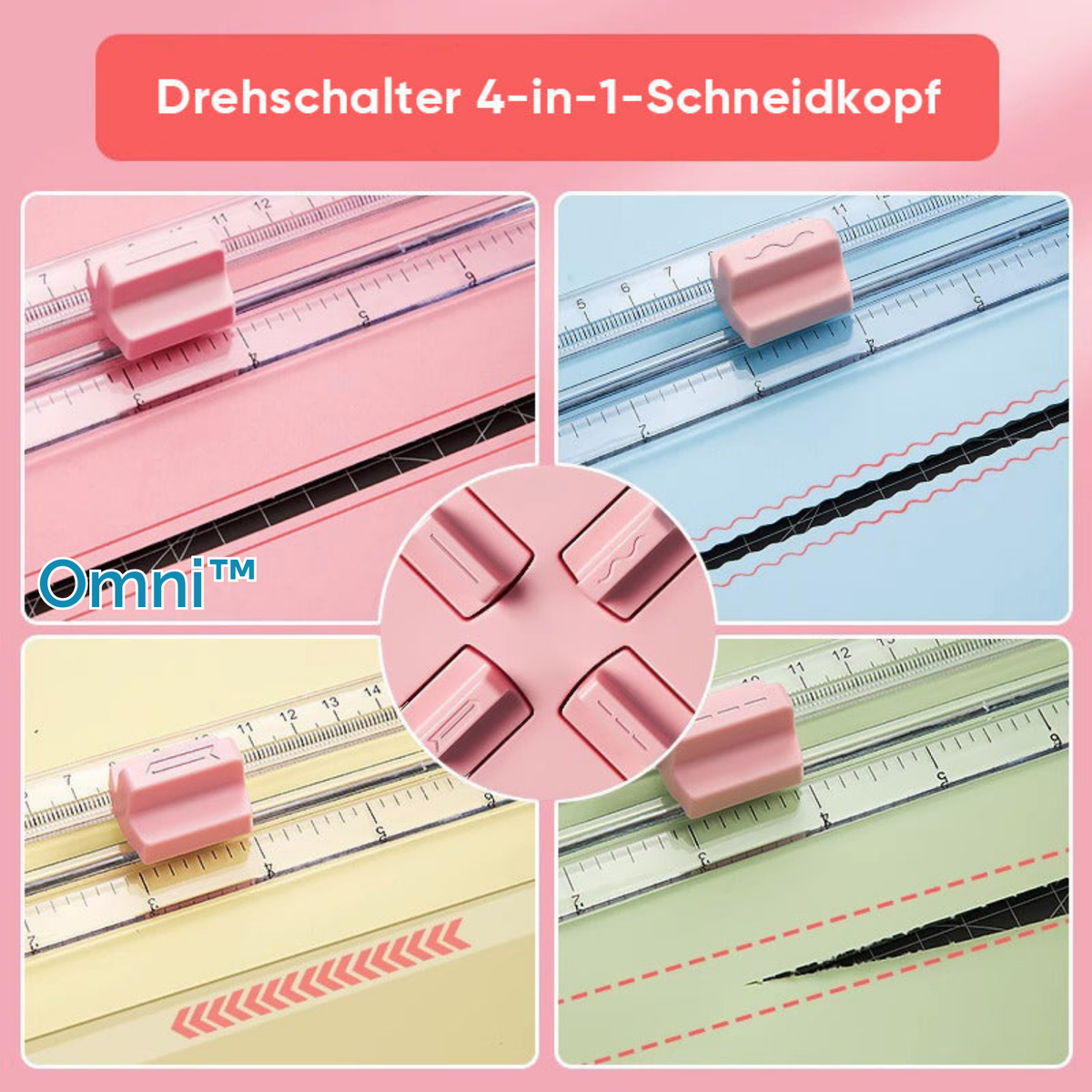 4-in-1 Papierschneider ABS-Kunststoff | Schneidet Linien, Kurven, Falze & gestrichelte Schnitte | Kindersichere Klinge, faltbar 2