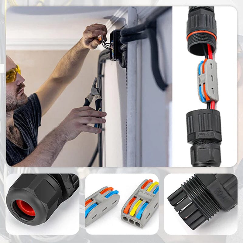 Wasserdichter Kabelverbinder Kunststoff | 0,08–4 mm² Querschnitt, Steckbar | Schützt Außenkabel vor Feuchtigkeit und Kurzschluss 2