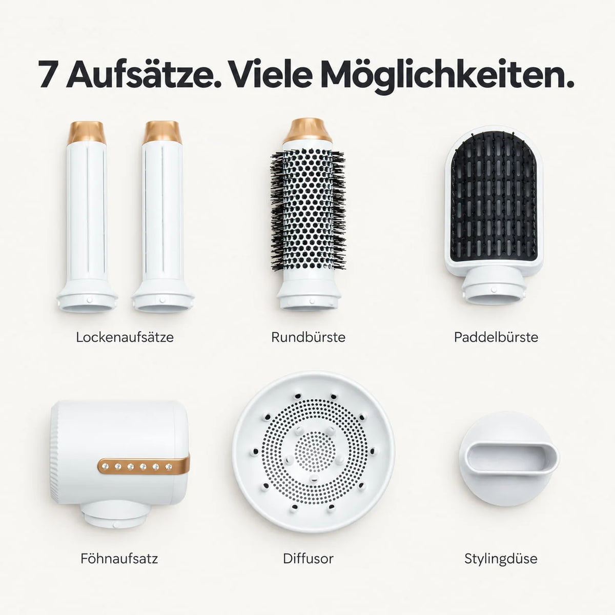 Multifunktions-Haarstyler 7 in 1 | 110.000 U/min Heißluft-Styler | Glätten, Locken & Volumen ohne Hitzeschäden 4