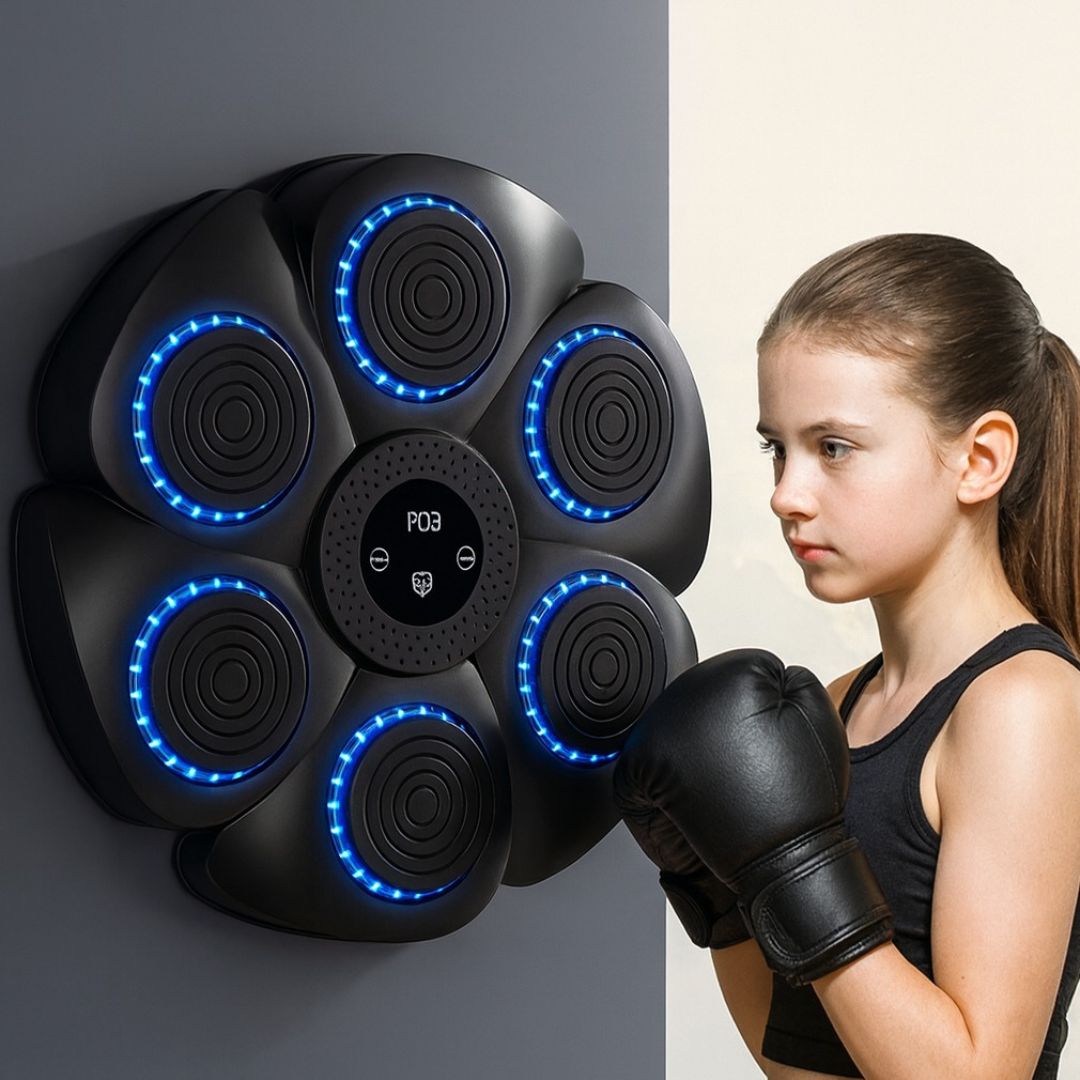 Boxtrainer für Kinder Wandmontage | LED-Licht, Sound & Bluetooth-Musik | Robuste Struktur mit weicher Oberfläche 1