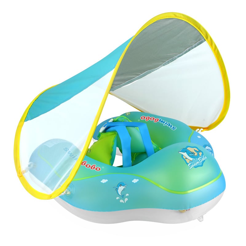 AquaFloaty™  – Baby-Schwimmring mit Sonnendach, tragbar und leicht aufzublasen