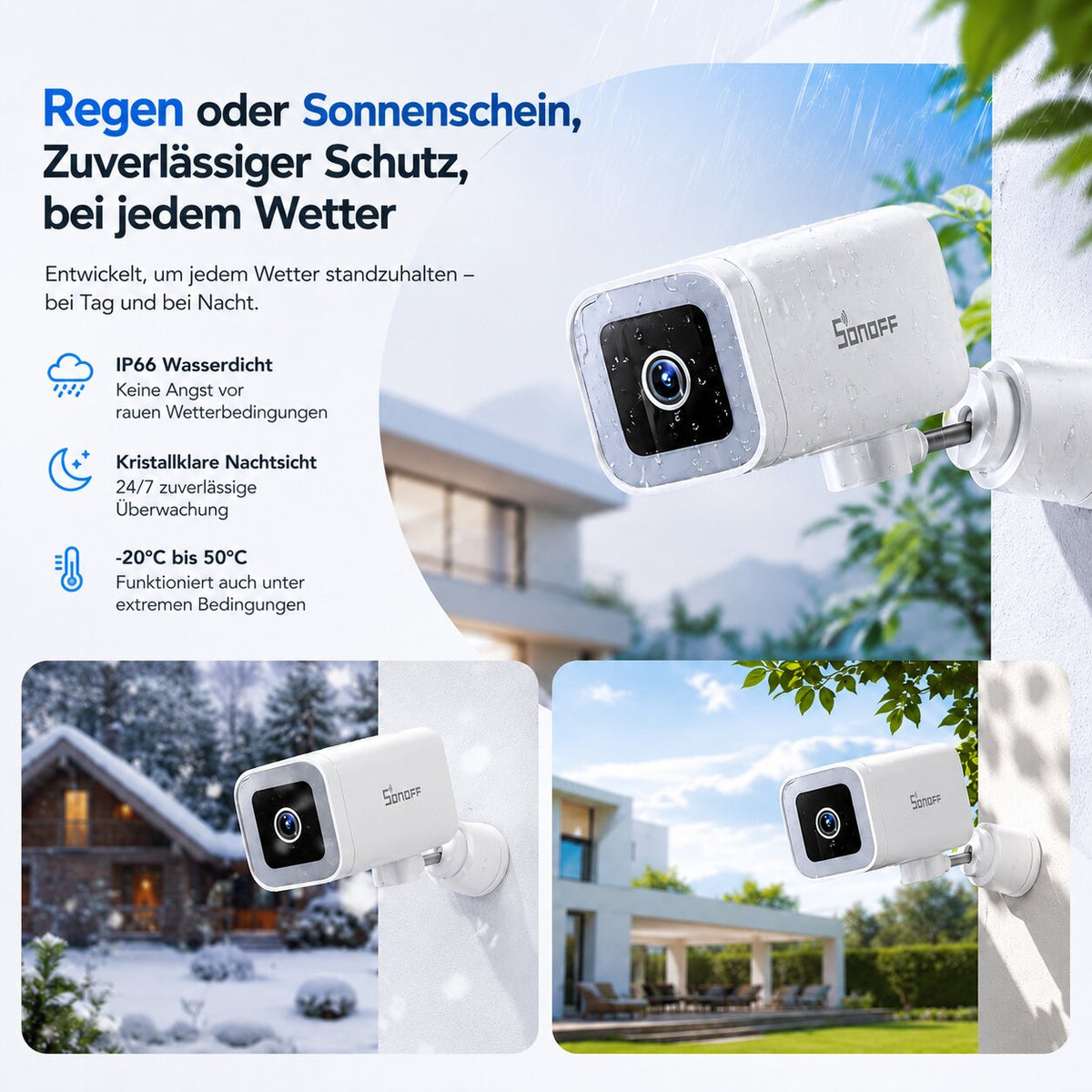 Überwachungskamera 2K Außen & Innen | KI Personenerkennung, 180° Schwenkbereich | IP65 Wetterfest, TF-Karte bis 128 GB 3