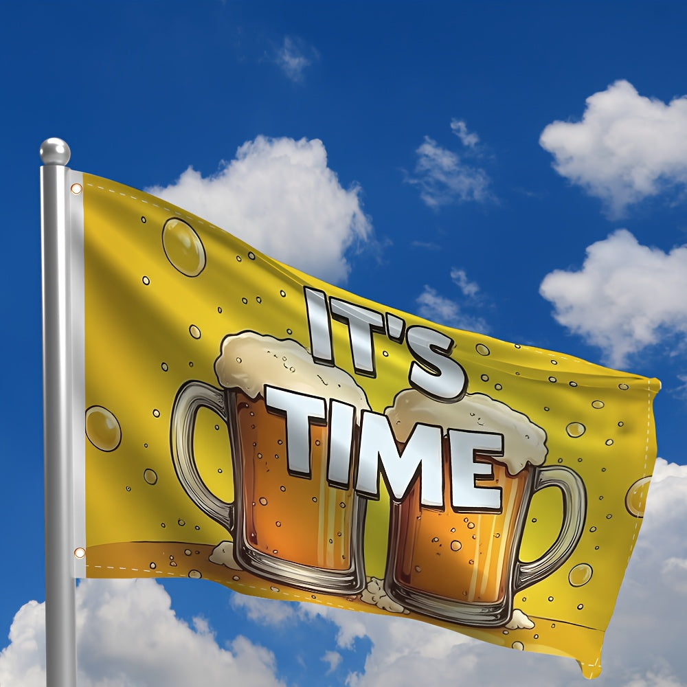 Oktoberfest Deko-Flagge Bierkrug-Motiv | Wetterfeste Polyester-Flagge mit Ösen | Für Garten, Balkon, Pub und Partyraum 4