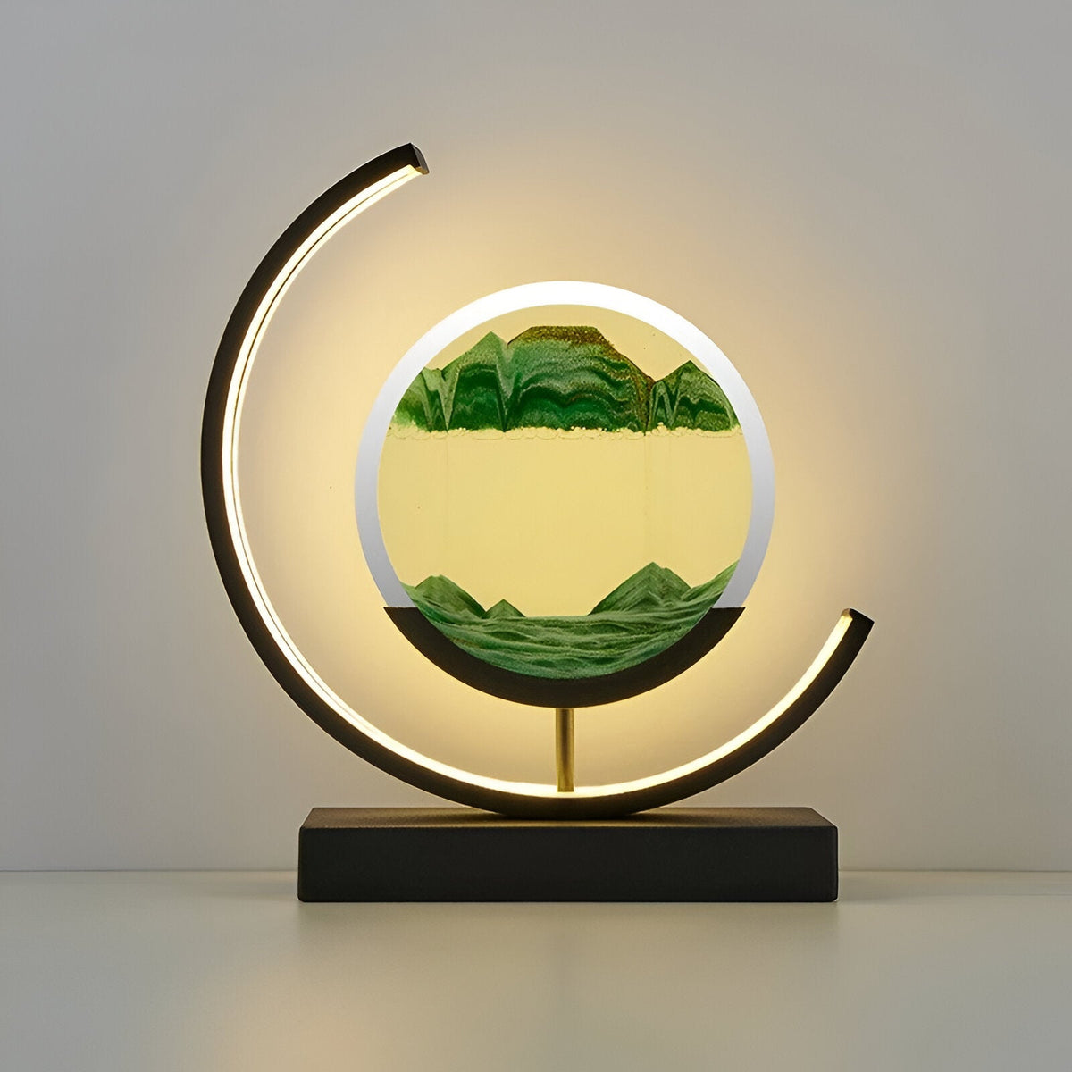 Sandkunst-Tischlampe aus Metall & Glas, 25,4 x 27,9 cm | Dimmbares LED-Licht, 4 Farben | Kabellos, entspannend 7