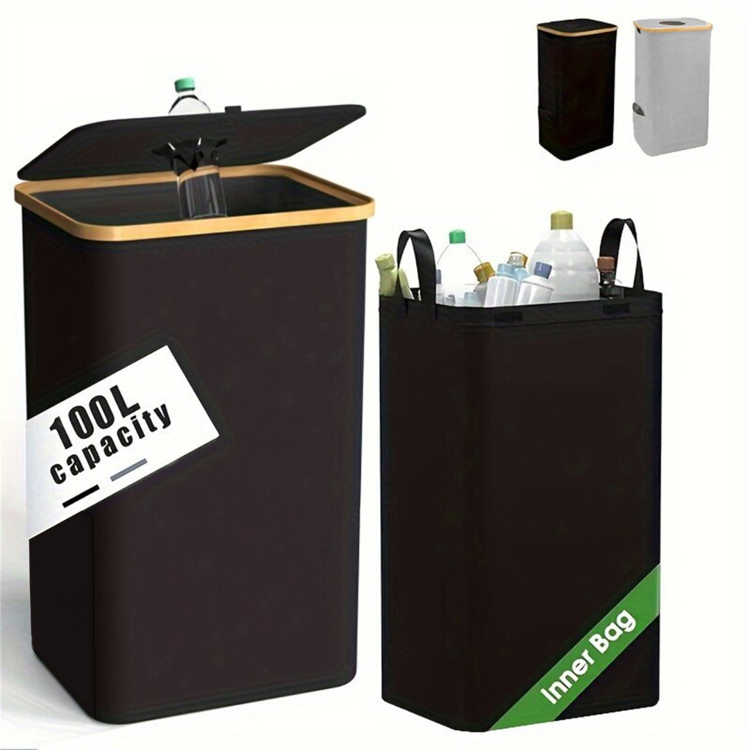 Faltbare Aufbewahrungstasche für Plastikmüll und Pfandflaschen | Wasserdicht, 4 Farben | Platzsparend & Waschbar 6