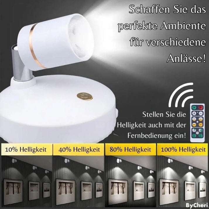 LED Akkuspot Kabellos | Dimmbar & Farbtemperatur per Fernbedienung | Warmweißes Licht, Batteriebetrieben, Montage in 60 Sekunden 7