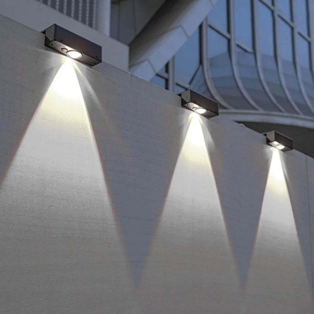 Solar Wandleuchte LED aus ABS/PC | 3 Lichtfarben, 800 mAh Akku, IP65 | Wasserdicht, wartungsfrei, bis zu 12 Stunden Leuchtdauer 6