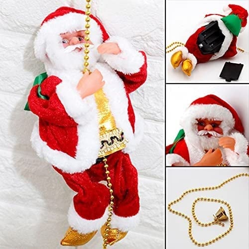 Weihnachtsdeko Weihnachtsmann kletternd mit Jingle-Bells-Melodie