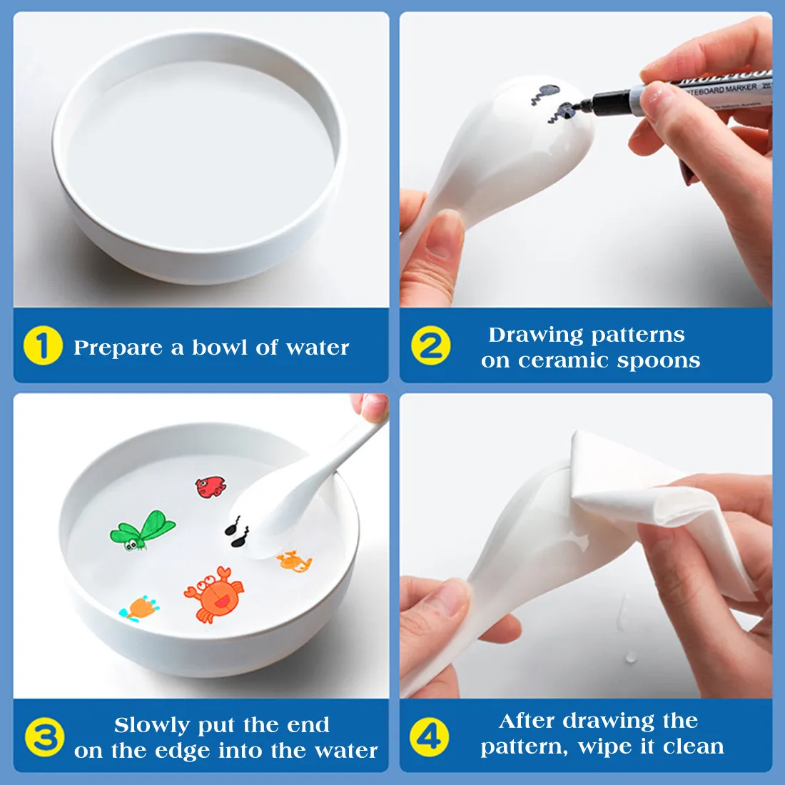 1+1 Gratis | Magic Water Markers Set - Kreative Kunstwerke im Wasser inkl. Keramiklöffel!