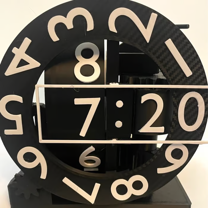 TriaxClock™ – Retro-Dreiachs-Numechron-Flip-Uhr