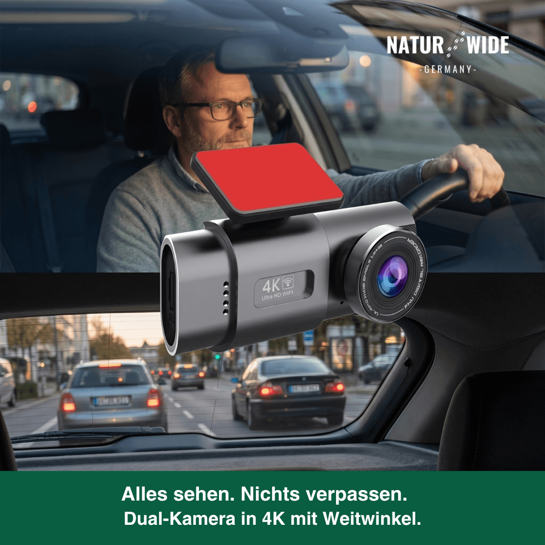4K Dashcam mit Nachtsicht & Doppelkamera | WLAN, GPS, G-Sensor & 24H Parküberwachung | Front 4K, Heck 1080p, Loop-Recording 5