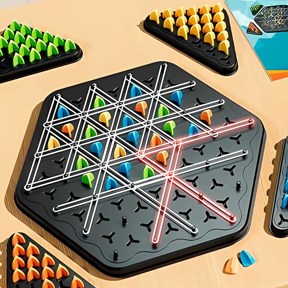 KnotFun™ - Dreieckiges Schachspiel aus Kettengliedern