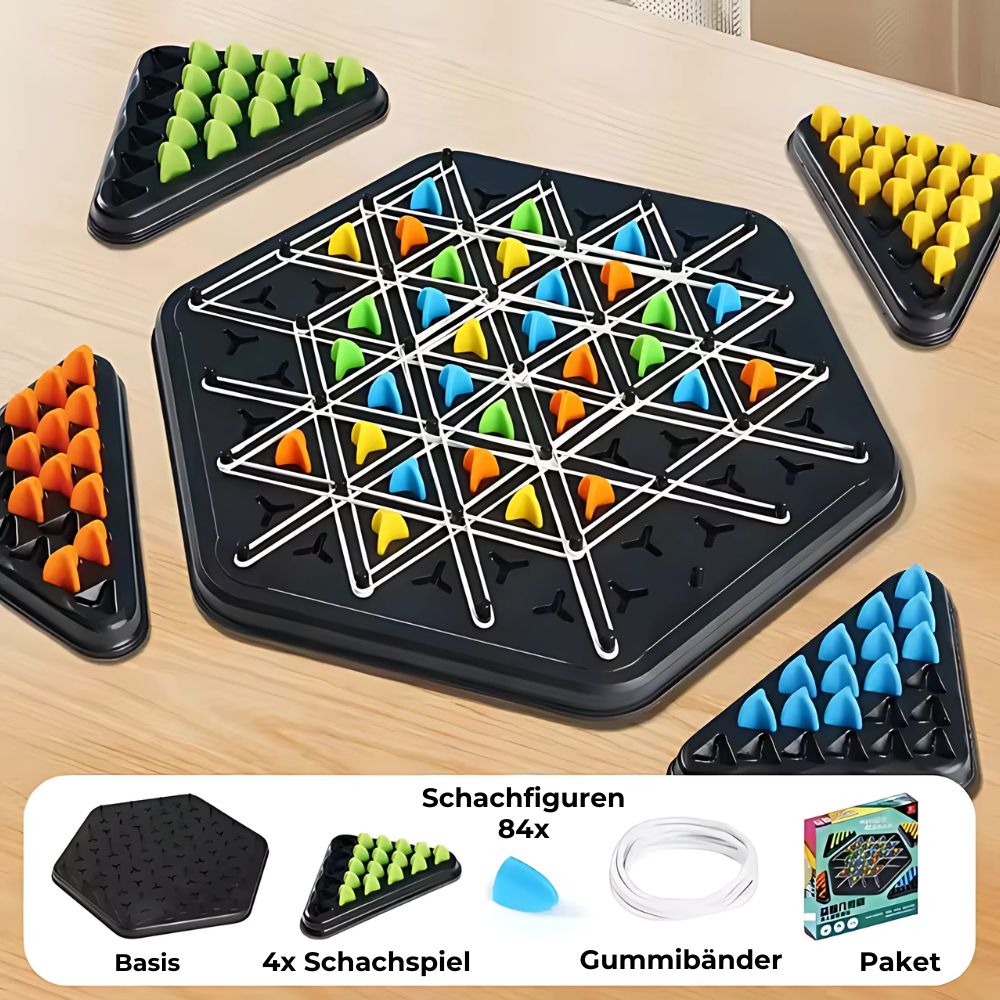 KnotFun™ - Dreieckiges Schachspiel aus Kettengliedern