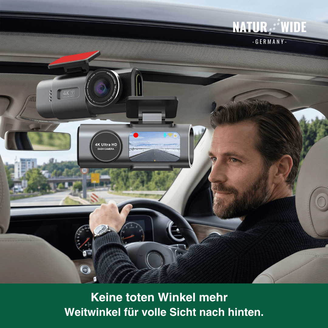 4K Dashcam mit Nachtsicht & Doppelkamera | WLAN, GPS, G-Sensor & 24H Parküberwachung | Front 4K, Heck 1080p, Loop-Recording 7