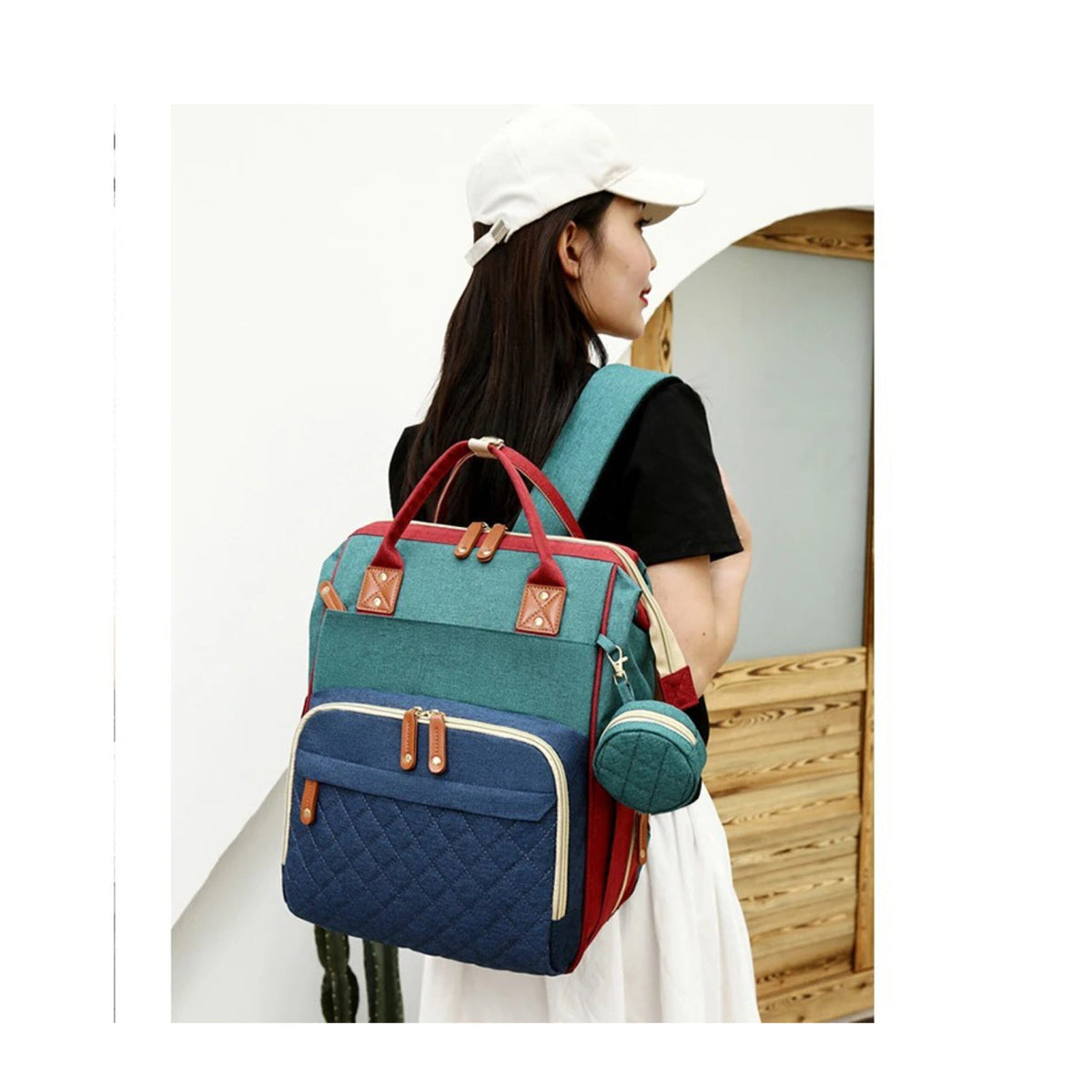 Wickelrucksack Damen | 2in1 mit Wickelbett 4