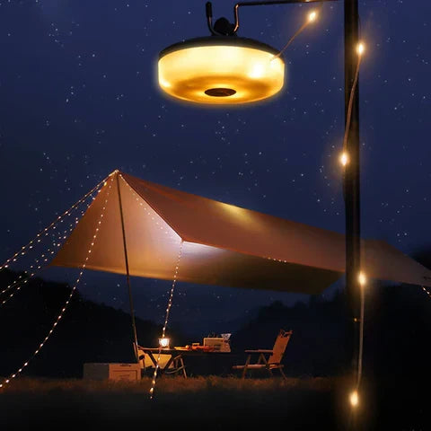LED-Lichterkette 10 m mit 100 LEDs | USB wiederaufladbar, IP65 wasserdicht | 8 Lichtmodi für Camping, Garten & Balkon 4
