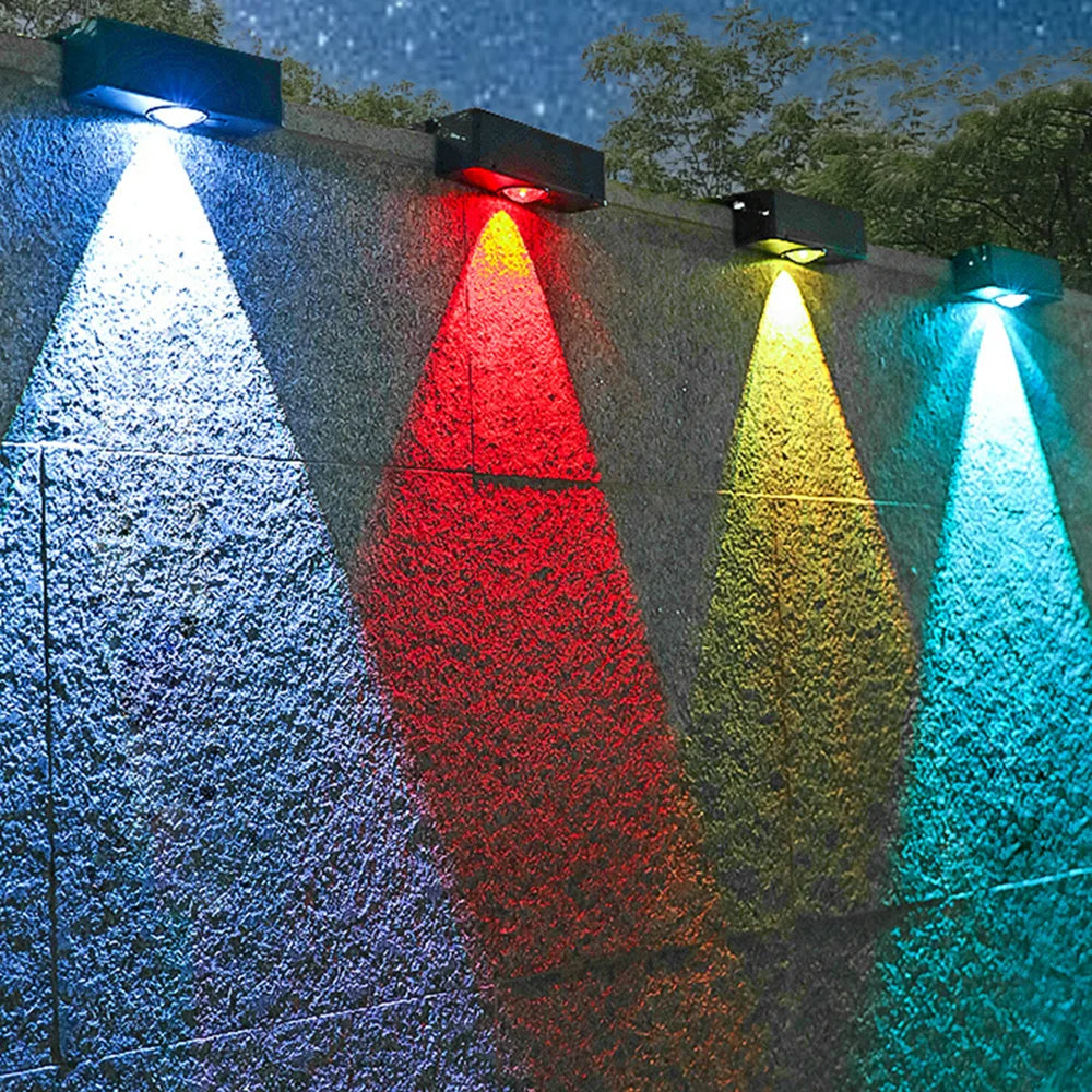 Solar Wandleuchte LED aus ABS/PC | 3 Lichtfarben, 800 mAh Akku, IP65 | Wasserdicht, wartungsfrei, bis zu 12 Stunden Leuchtdauer 7