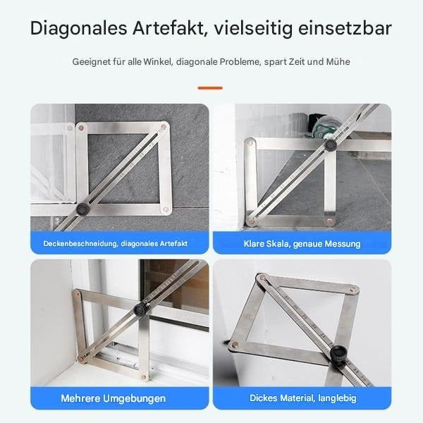 Winkelmesser für Ecken aus Edelstahl | Skala 10-170° für Innen- und Außenwinkel | Präzise Gehrungsschnitte ohne Nachmessen 5