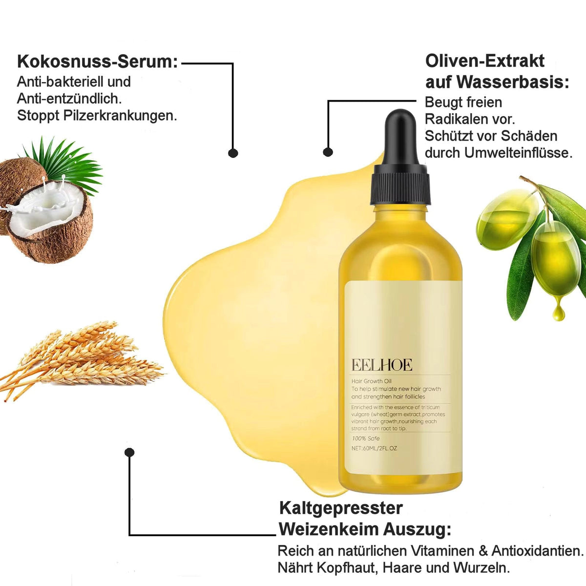 1+1 Gratis | NaturalGlow – Haaröl für dickeres und gesünderes Haar