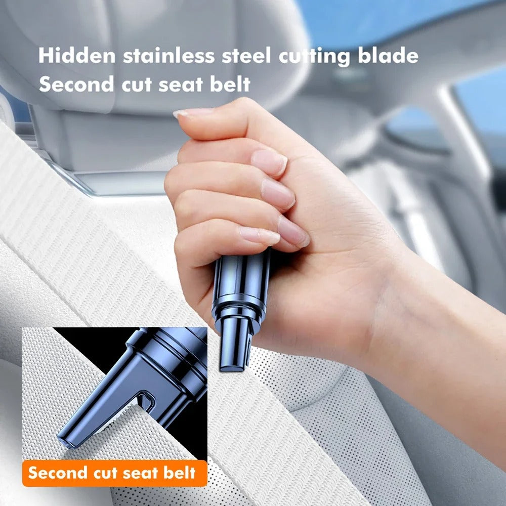 Auto-Notfallwerkzeug 2-in-1 | Fensterbrecher & Gurtschneider | Federbelastete Klinge, rutschfester Griff, kompaktes Design 4