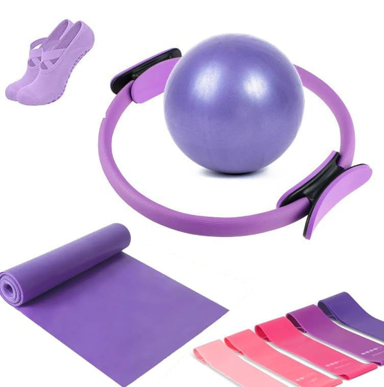 Pilates-Set 9-teilig | Ring, Ball & Widerstandsbänder 1