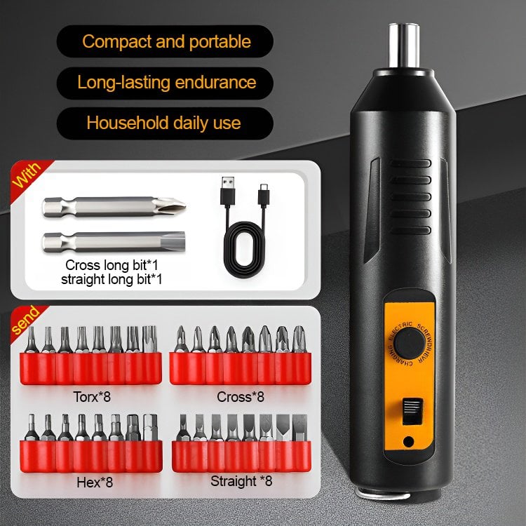 PortaScrewer™ – Wiederaufladbarer elektrischer Schraubendreher-Set