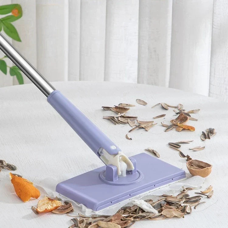 Klemmmopp Edelstahl 71/93/115 cm | Weiß oder Violett | Automatische Klemmung, Schnelltrocknend für Nass- und Trockenreinigung 1