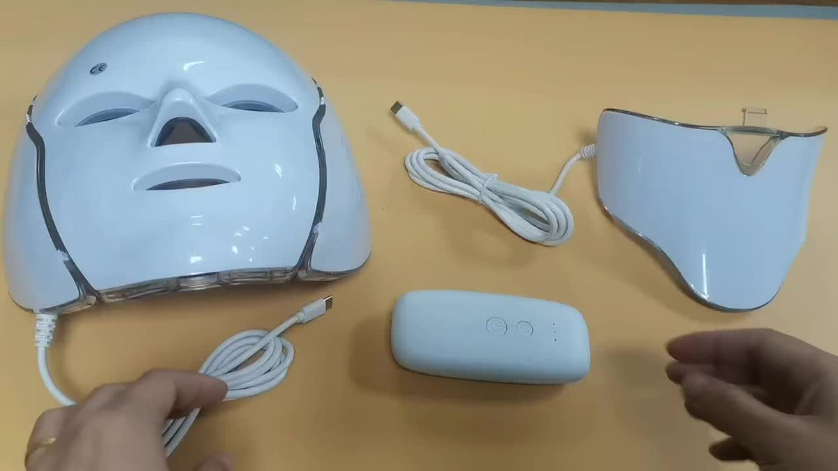 LED Gesichts- und Halsmaske für Damen | 7-Farben Lichttherapie, USB-wiederaufladbar | Reduziert Schwellungen & dunkle Ringe 9