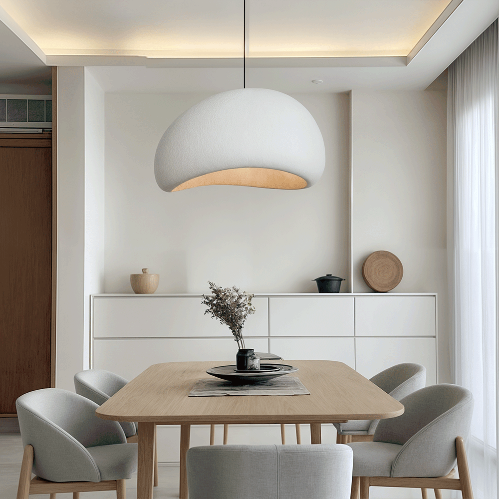 Pendelleuchte Hochpolystyrol, 30-80 cm | Weiß oder Grau, 2 Modelle | Dimmbar mit E27, Aufhängung bis 120 cm verstellbar 5