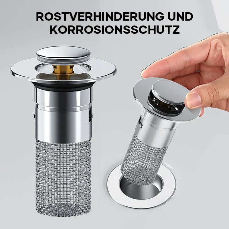 Abflusssieb Edelstahl | Bodenablauffilter, Waschbeckenverschluss und Haarfänger | Beugt Verstopfung und unangenehme Gerüche vor 12