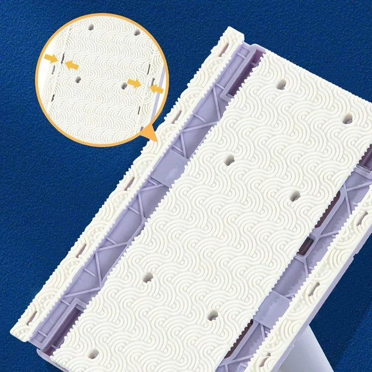 Klemmmopp Edelstahl 71/93/115 cm | Weiß oder Violett | Automatische Klemmung, Schnelltrocknend für Nass- und Trockenreinigung 5