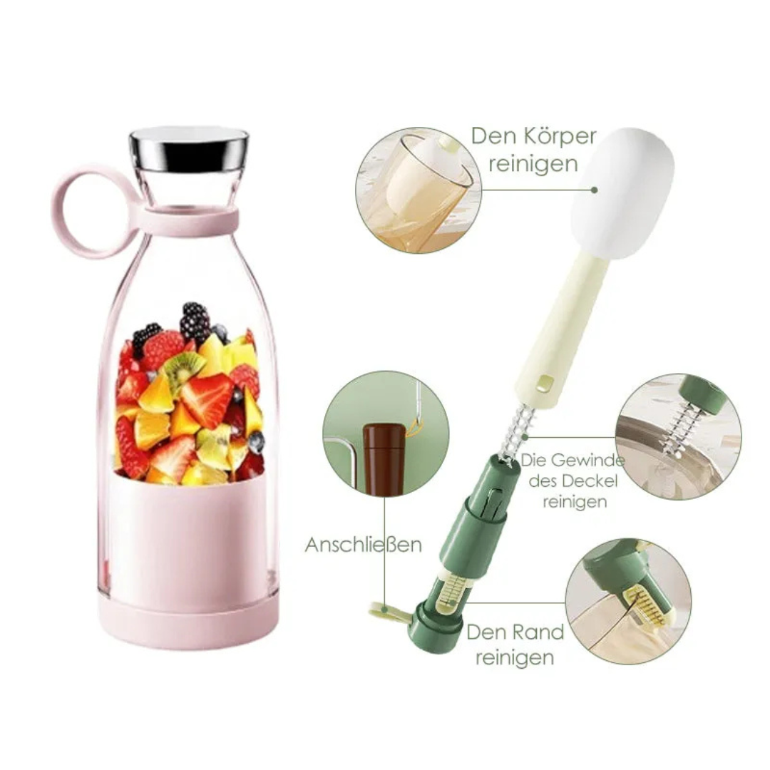 Tragbarer Smoothie-Mixer | Akku-Betrieb, rutschfeste Basis | Mixt direkt in der Trinkflasche, mit Automatik-Stopp 11