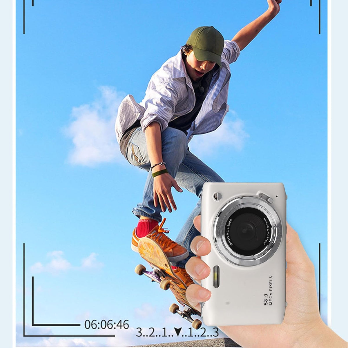 Kompakte 4K Digitalkamera mit 58MP Fotos | 16-facher Zoom & 2,88-Zoll-Display | Wiederaufladbarer Akku per USB 23